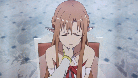 alfheim_online animated animated_gif asuna_(sao) brown_hair finger fingers lips long_hair lowres pointy_ears sword_art_online wings
