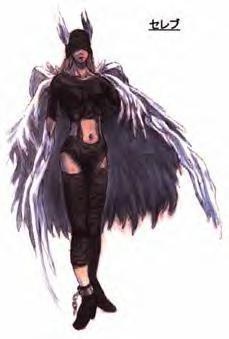 1girl breasts evil headwear long_hair lowres no_arms official_art playstation selebus solo the_legend_of_dragoon wingly wings
