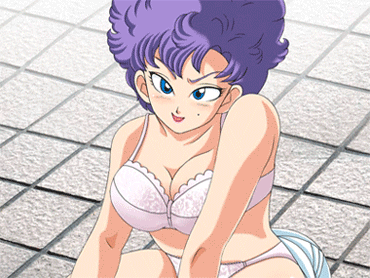 1boy 1girl animated animated_gif blue_eyes bra breasts censored cleavage dark-skinned_male dragon_ball handjob large_breasts looking_at_viewer lowres lying mole nam_(dragon_ball) panties penis pubic_hair purple_hair ranfan sitting sitting_on_face sitting_on_person smile trinitron_cg turban underwear