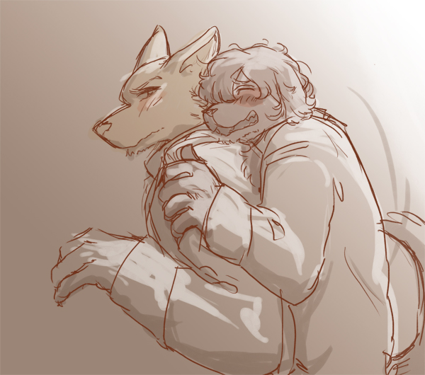 blush canine dog duo gay hug kemono male mammal odemi