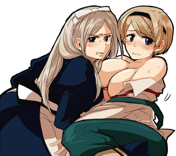 2girls axis_powers_hetalia belarus_(hetalia) blush long_hair multiple_girls personification short_hair siblings sisters ukraine_(hetalia)