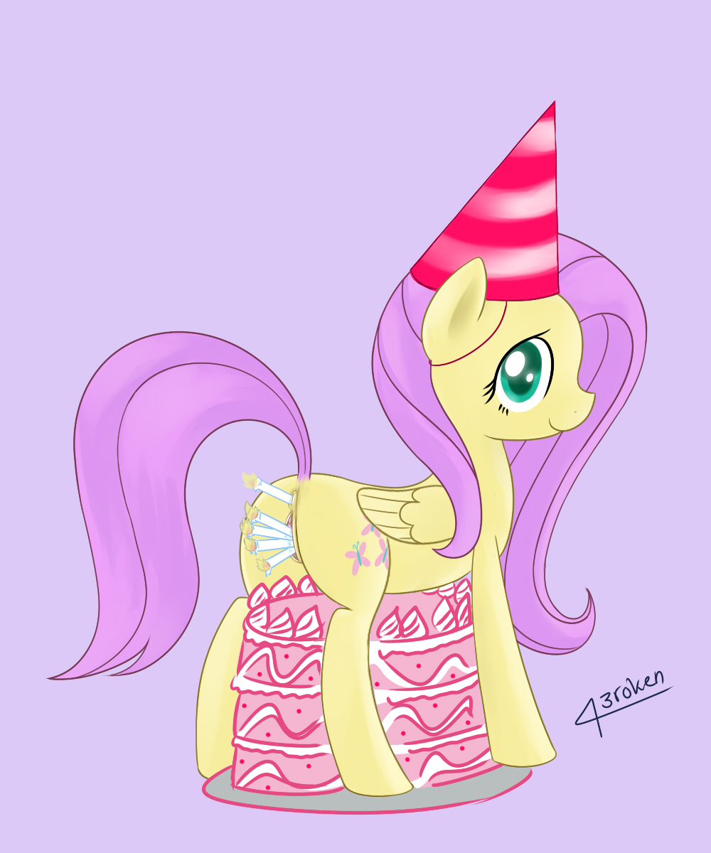 43roken anal anal_insertion anal_penetration anus cake candle candles cutie_mark equine female feral fire fluttershy_(mlp) food friendship_is_magic fur green_eyes hair horse insertion looking_at_viewer mammal multi-insertion multiple_insertions my_little_pony party_hat pegasus penetration pink_hair plain_background pony pussy solo vaginal vaginal_insertion vaginal_penetration wings yellow_fur