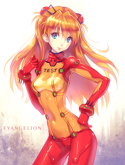 armpits bangs blue_eyes blush bodysuit bracer breasts closed_mouth clothes_writing contrapposto copyright_name covered_navel cowboy_shot english evangelion:_2.0_you_can_(not)_advance from_side gloves groin hair_between_eyes hairpods hand_on_hip head_tilt headgear light_smile long_hair looking_at_viewer multicolored multicolored_bodysuit multicolored_clothes neon_genesis_evangelion nishimura_eri orange_bodysuit orange_hair pilot_suit plugsuit rebuild_of_evangelion red_bodysuit see-through shikinami_asuka_langley shiny shiny_clothes shiny_hair skinny small_breasts smile solo souryuu_asuka_langley standing test_plugsuit turtleneck two_side_up