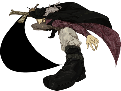 1boy black_hair black_shoes boots chinstrap dracule_mihawk fighting_stance full_body hat jewelry knife kogatana lining lowres male male_focus messer_(weapon) necklace one_piece open_clothes open_shirt popped_collar shichibukai shirt shoes solo sword transparent_background weapon white_pants yoru_(one_piece)