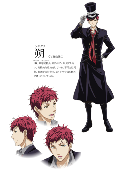 1boy character_sheet gloves hat jacket karneval male male_focus necktie red_hair solo top_hat transparent_background tsukitachi