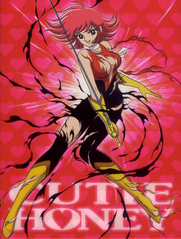 70s anime araki_shingo breasts cleavage cutie_honey cutie_honey_(character) nagai_go oldschool sword touei weapon