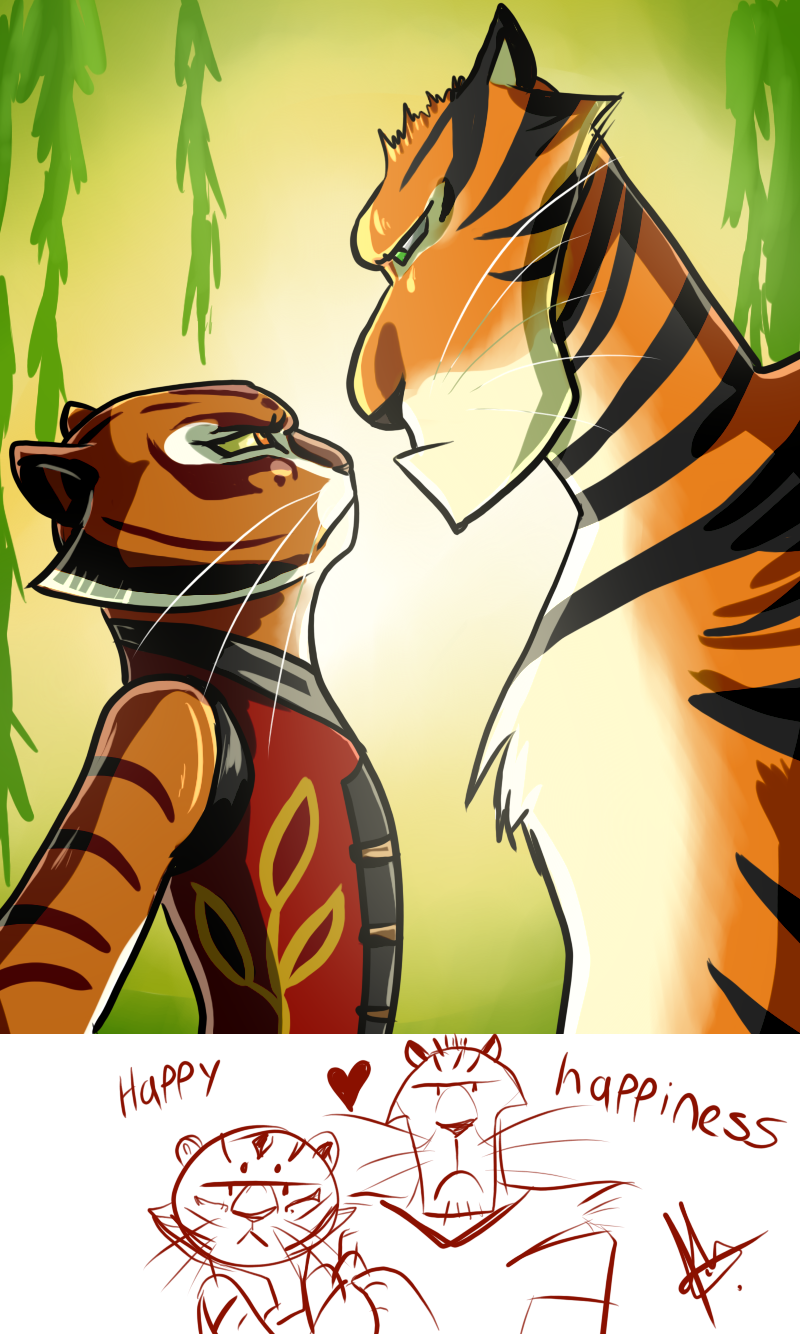 &lt;3 crossover english_text eye_contact feline female kung_fu_panda love madagascar male mammal master_tigress text tiger vitaly vitaly_the_tiger yuramec