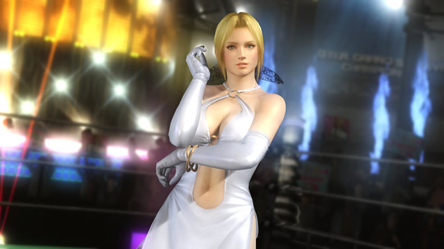 3d blonde_hair breasts dead_or_alive dead_or_alive_5 dress helena_douglas large_breasts tecmo