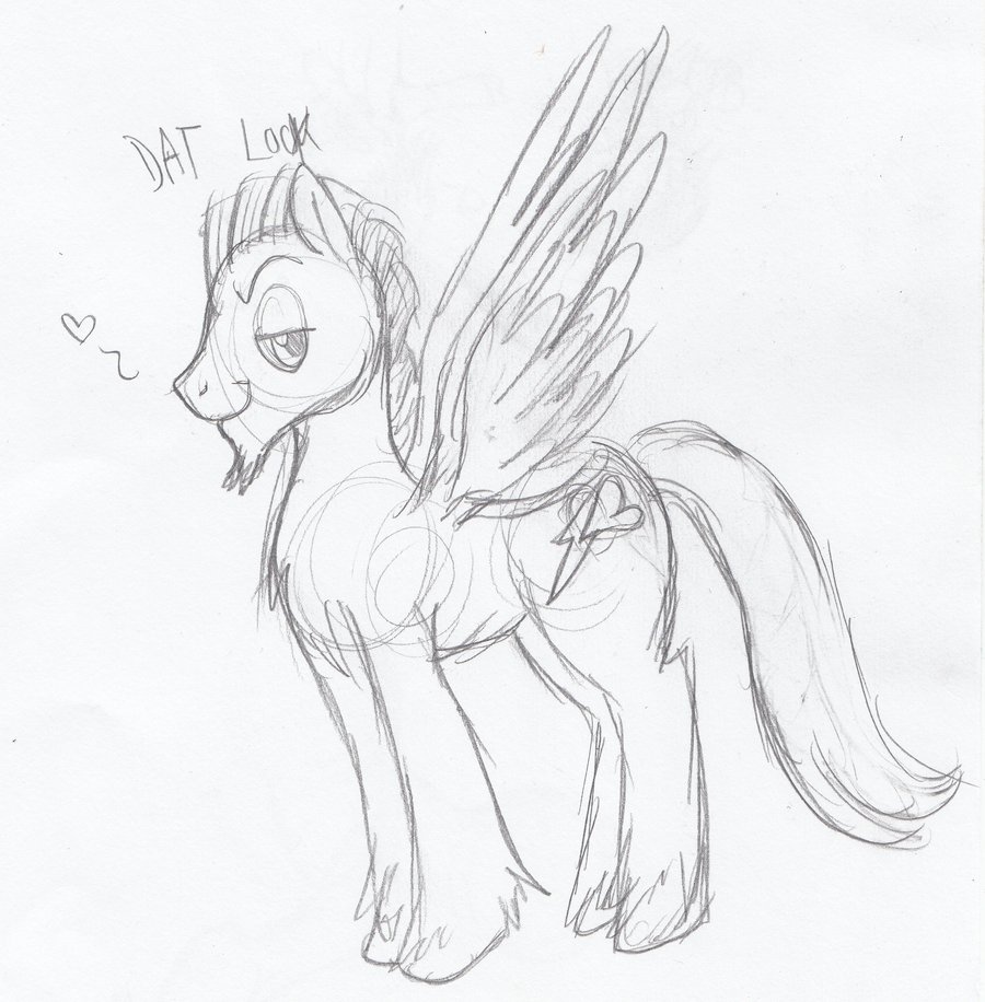 &lt;3 charger_(mlp) cutie_mark english_text enigmaticfrustration equine facial_hair feral friendship_is_magic goatee horse male mammal my_little_pony pegasus plain_background pony shadowbolts_(mlp) sketch smile solo text traditional_media wings