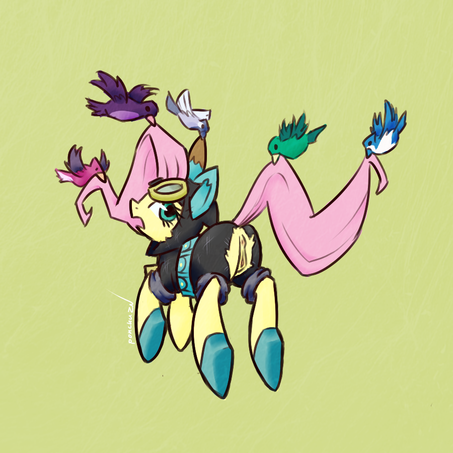 anus butt equine eyewear female feral fluttershy_(mlp) flying friendship_is_magic glasses hair horse looking_back mammal mane my_little_pony pink_hair pink_mane plain_background ponchuzn ponchzun pony pussy signature solo wings