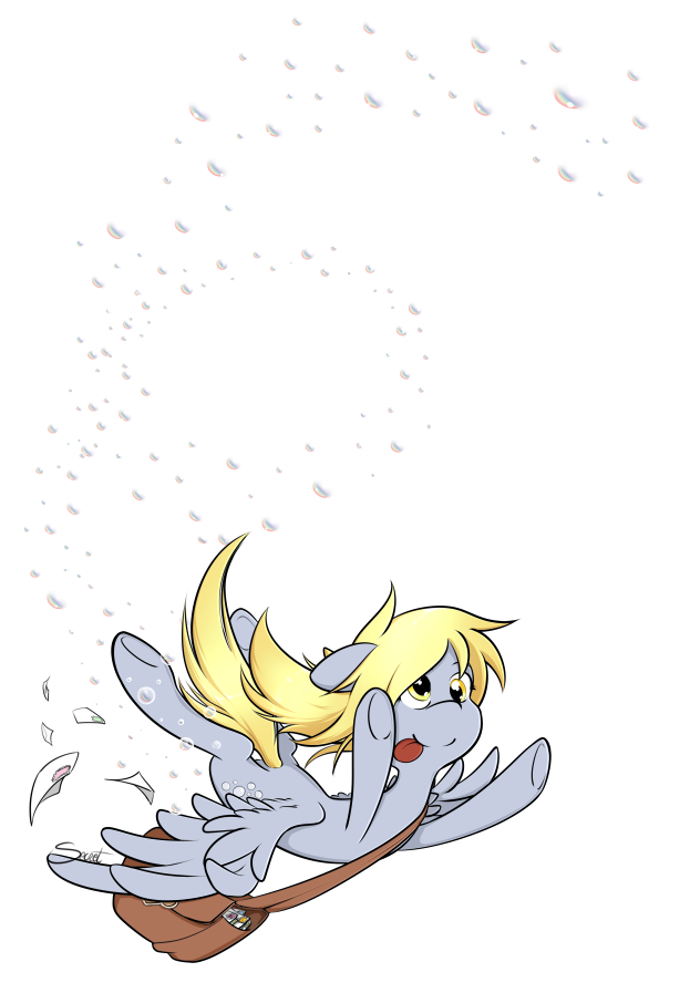 alpha_channel bag blonde_hair bubble bubbles derpy_hooves_(mlp) equine female feral flying friendship_is_magic hair horse letter mail mammal messenger_bag my_little_pony pegasus plain_background pony secret-pony solo tongue tongue_out transparent_background wings yellow_eyes