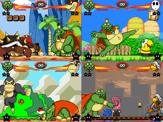 bowser donkey_kong hammer_bro king_k._rool mario_(series) screencap shy_guy super_mario_bros.