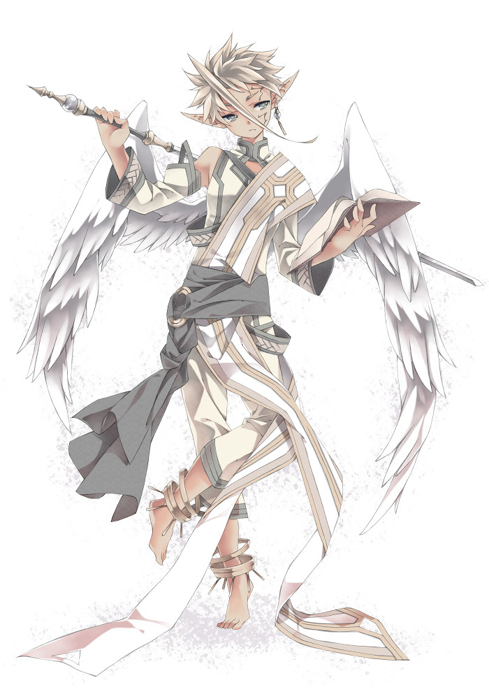 bad_id bad_pixiv_id copyright_request pointy_ears short_hair solo white_wings wings yuetsuki_(ash)