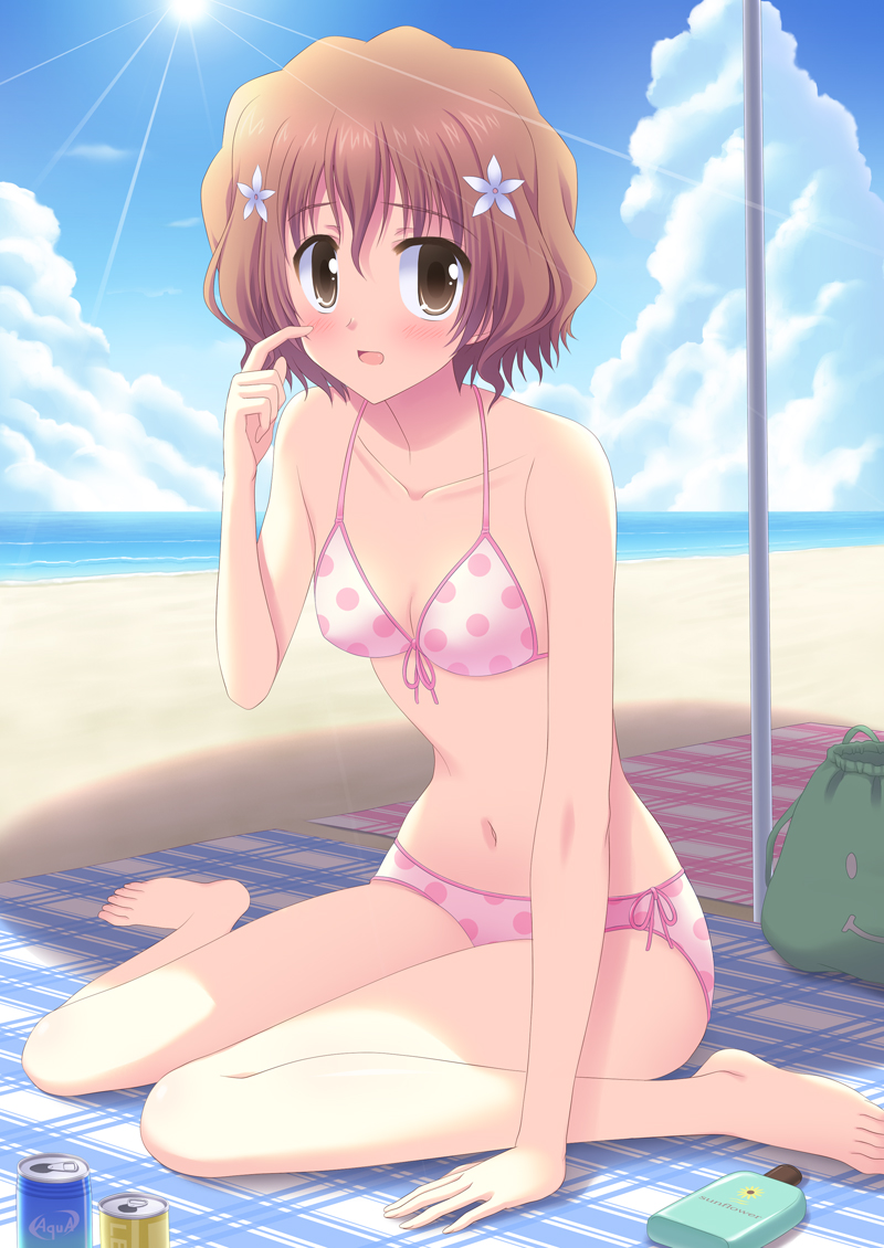 bikini hanasaku_iroha hinata_keiichi matsumae_ohana swimsuits