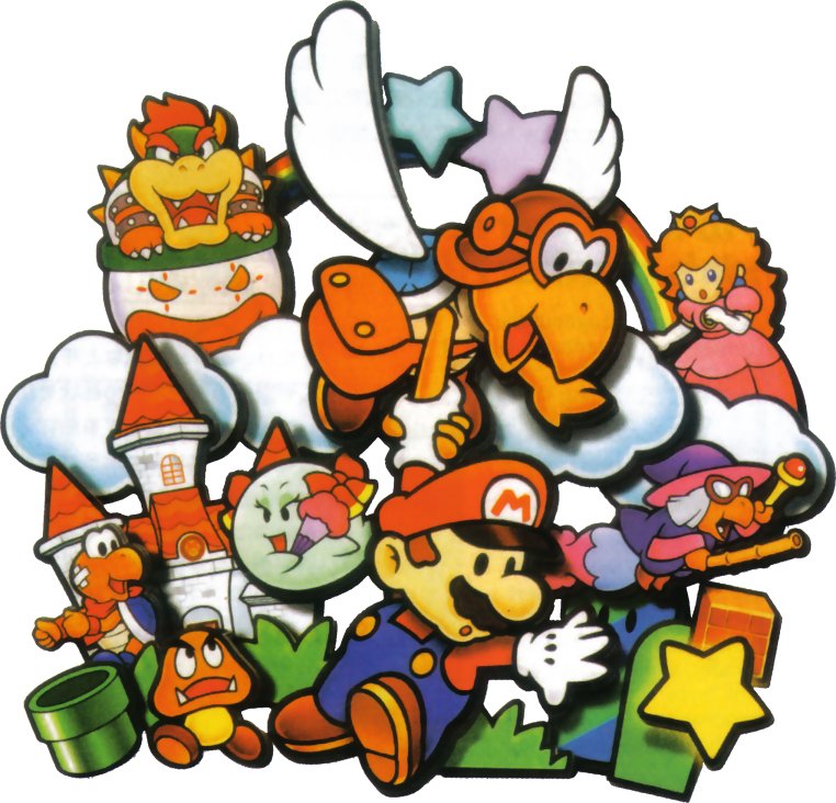 bow_(mario) bowser goomba kammy_koopa kooper mario mario_(series) nintendo official_art paper_mario parakarry princess_peach resaresa super_mario_bros.