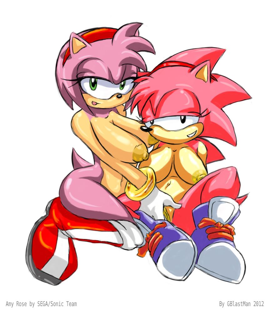 amy_rose anthro big_breasts boots breasts butt duo female gblastman green_eyes hair happy horny invalid_tag lesbian looking_at_viewer nipples nude pussy sega sex smile sonic_(series)