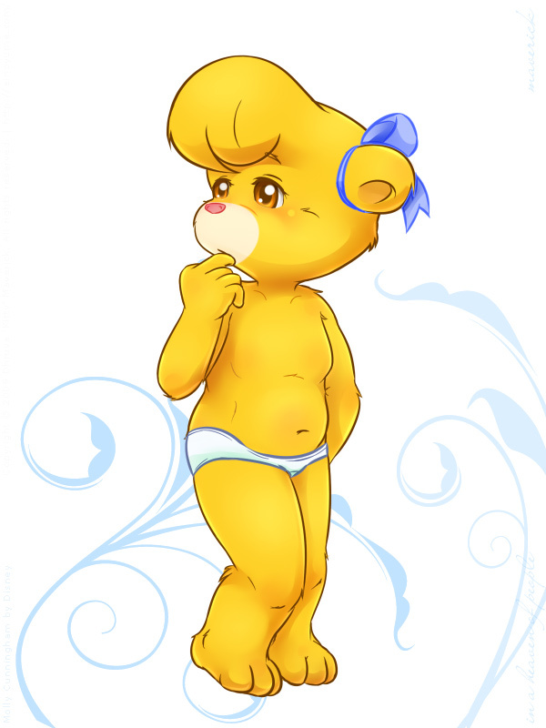 blush cub disney female hand_to_face looking_away mammal maverick molly_cunningham orange_eyes panties ribbons simple_background solo talespin underwear young