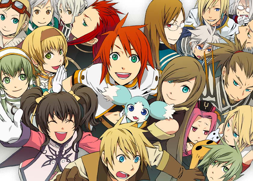 6+girls anise_tatlin arietta arita_youko asch aslan_frings dist_(tales) everyone ginji_(tales) guy_cecil hair_tubes ion jade_curtiss jozette_cecille largo_(tales) legretta_(tales) luke_fon_fabre mieu multiple_boys multiple_girls natalia_luzu_kimlasca_lanvaldear noelle_(tales) otoko_no_ko peony_ix sidelocks sync tales_of_(series) tales_of_the_abyss tear_grants van_grants