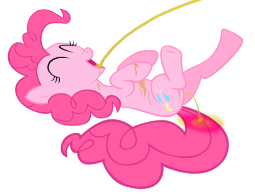 cutie_mark equine eyes_closed female feral friendship_is_magic fur hair horse mammal my_little_pony peeing pink_fur pink_hair pinkie_pie_(mlp) plain_background pony solo transparent_background urine