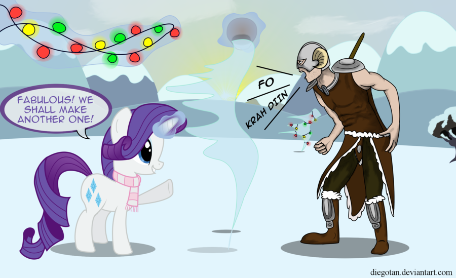abs blue_eyes boots bucket diegotan dovahkiin english_text equine female fo_krah_din friendship_is_magic hat horse humor ice lamps leather male mountain my_little_pony pony purple_mane rarity_(mlp) scarf shout snow text the_elder_scrolls the_elder_scrolls_v:_skyrim tree video_games water weapon white_fur