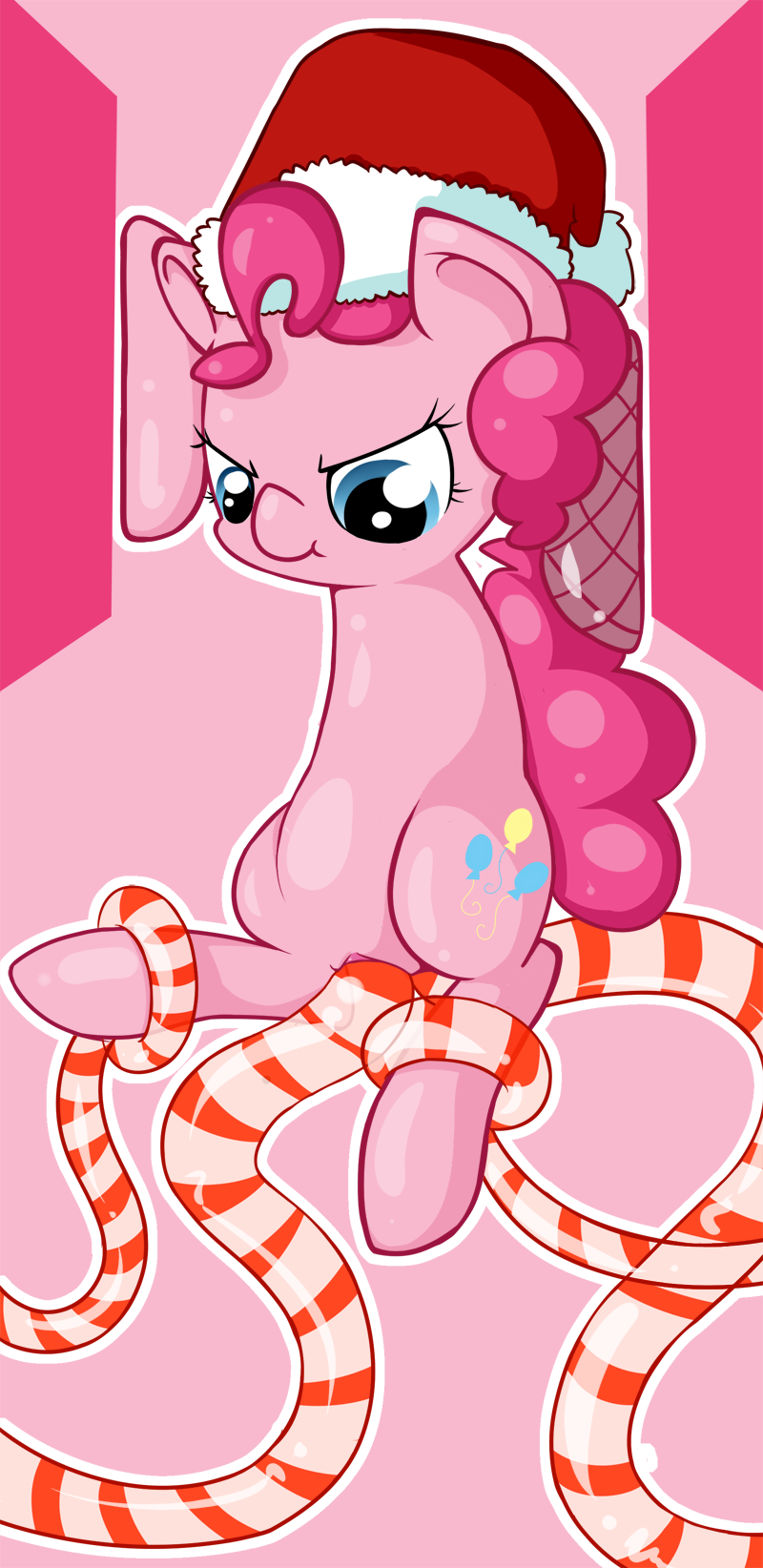 christmas cutie_mark equine female feral friendship_is_magic fur hair hat holidays horse mammal my_little_pony penetration pink_fur pink_hair pinkie_pie_(mlp) pinkieinprivate pony pussy santa_hat solo tentacles vaginal vaginal_penetration