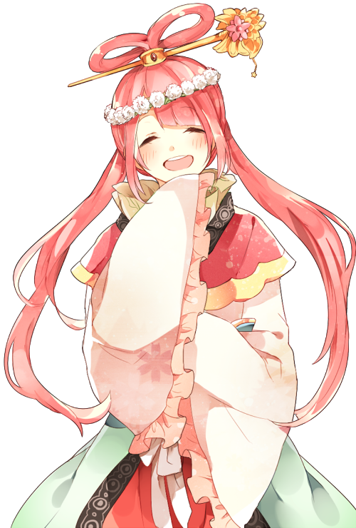 :d ^_^ bad_id bad_pixiv_id blush chinese_clothes closed_eyes hair_ornament hair_rings hanfu long_hair magi_the_labyrinth_of_magic open_mouth prin_dog red_hair ren_kougyoku smile solo