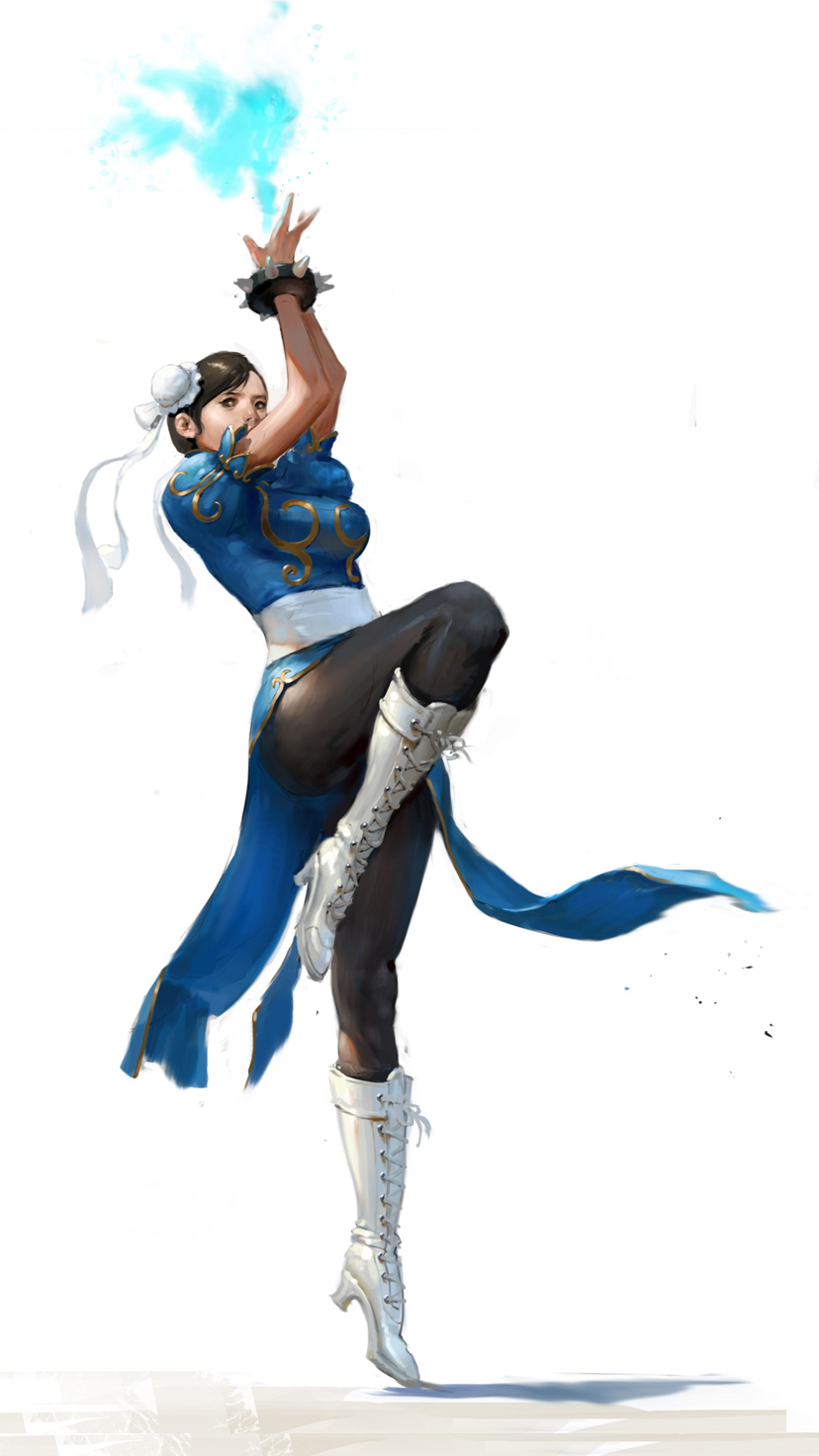 boots bracelet brown_hair bun_cover china_dress chinese_clothes chun-li ddddak double_bun dress fighting_stance fire highres jewelry pantyhose pelvic_curtain sash short_hair solo spiked_bracelet spikes street_fighter