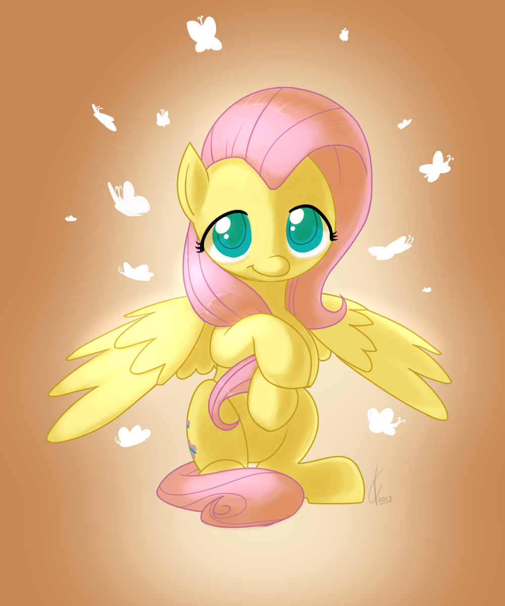 arthropod blue_eyes butterfly cutie_mark equine female feral fluttershy_(mlp) friendship_is_magic hair horse insect looking_at_viewer mammal my_little_pony pegasus pink_hair plain_background pony solo valcron wings