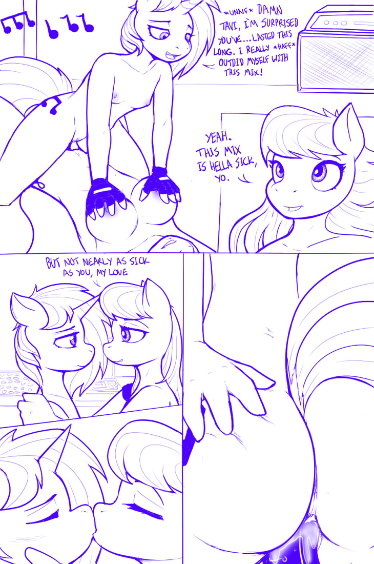 anthro anthrofied big_breasts breasts clothing comic dialog duo english_text equine female friendship_is_magic hair horn horse jerinov lesbian long_hair mammal monochrome my_little_pony nipples nude octavia octavia_(mlp) penetration pony purple_and_white pussy sex text unicorn vaginal vaginal_penetration vinyl_scratch vinyl_scratch_(mlp)