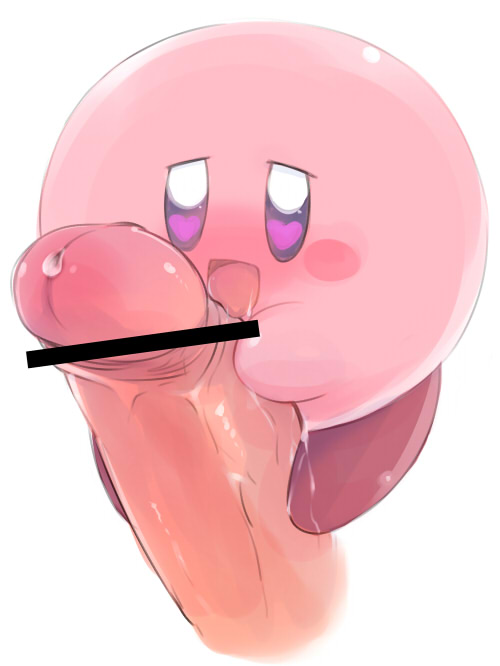 2boys blush censored erection heart heart-shaped_pupils kirby kirby_(series) multiple_boys nintendo open_mouth penis pointless_censoring precum simple_background solo_focus symbol-shaped_pupils yaoi