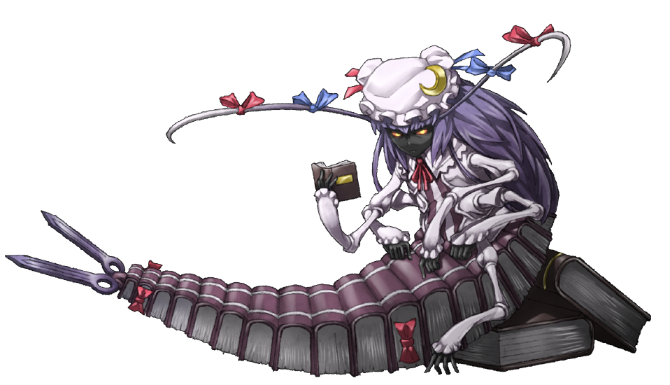 bow bug crescent full_body insect mazeran multiple_arms no_humans patchouli_knowledge persona silverfish solo too_literal touhou transparent_background