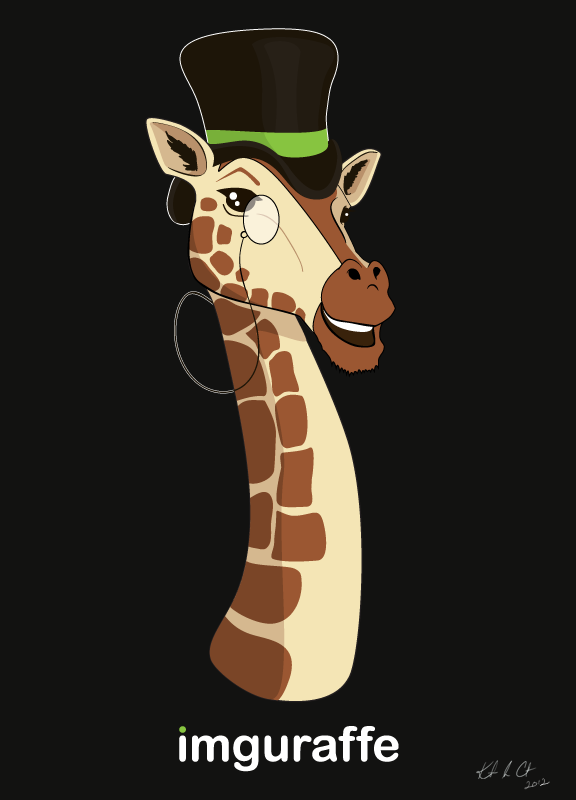 2012 :d ambiguous_gender black_background black_clothing c: english_text eyewear fancy giraffe hair happy hat imgur imguraffe mammal monocle mouth open_mouth plain_background smile teeth text top_hat unknown_artist