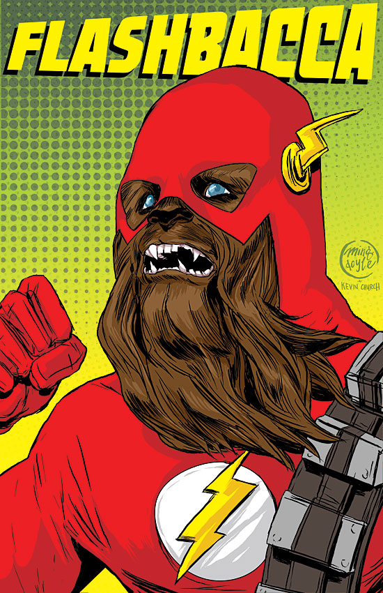 chewbacca costume male ming_doyle parody poster superhero the_flash wookiee