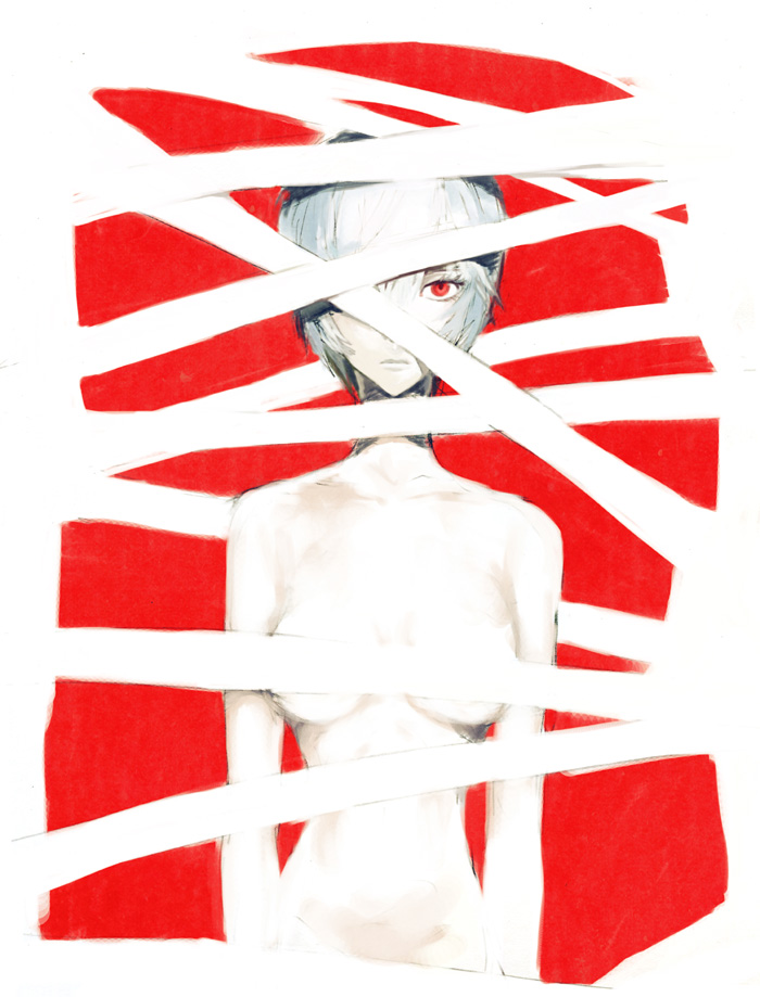 ayanami_rei censored convenient_censoring expressionless hosaka_dx neon_genesis_evangelion nude red_eyes solo
