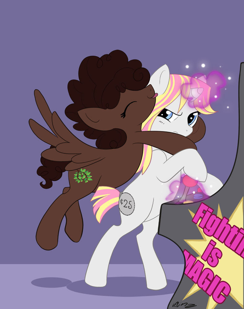 chimangetsu cutie_mark duo equine eyes_closed female feral flying friendship_is_magic horn horse lagneia lesbian licking magic mammal mingchee my_little_pony olivia_the_pegasus pegasus pony tailfro teasing tongue unicorn video_games wings