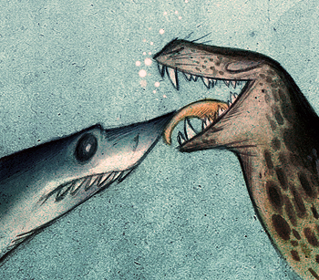 ambiguous_gender duo eyes_closed feral fish leopard_seal licking marine seal shark skia tongue underwater water