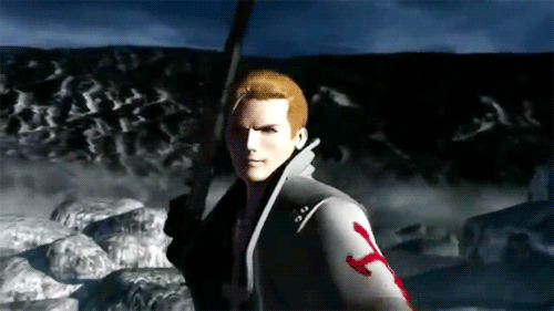 animated animated_gif final_fantasy final_fantasy_viii lowres seifer_almasy sword taunting weapon