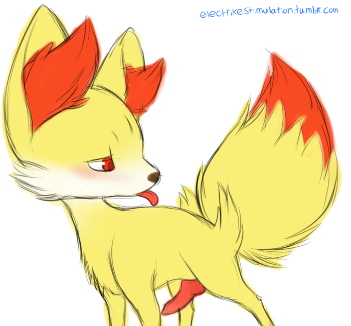 canine erection fennec fennekin fluffy_tail fox fur invalid_color invalid_tag knot male mammal nintendo penis plain_background pok&#233;mon pok&eacute;mon pok&eacute;philia red_eyes solo tongue tongue_out video_games white_background yellow yellow_fur