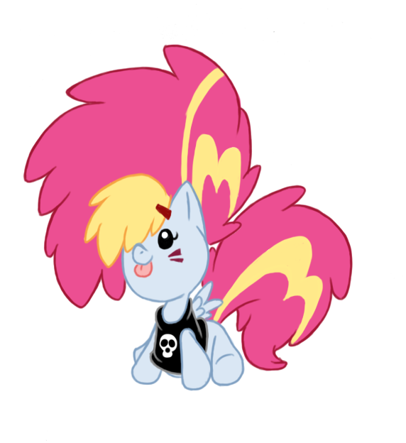 baby clothing cute equine female feral friendship_is_magic hair horse lordstevie mammal my_little_pony pegasus plain_background pony poodle_hair_(character) poodle_hair_(mlp) smile tongue tongue_out white_background wings young