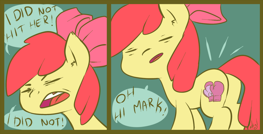 atryl comic cub cutie_mark english_text equine eyes_closed female feral friendship_is_magic hair horse mammal my_little_pony plain_background pony red_hair solo text the_room young