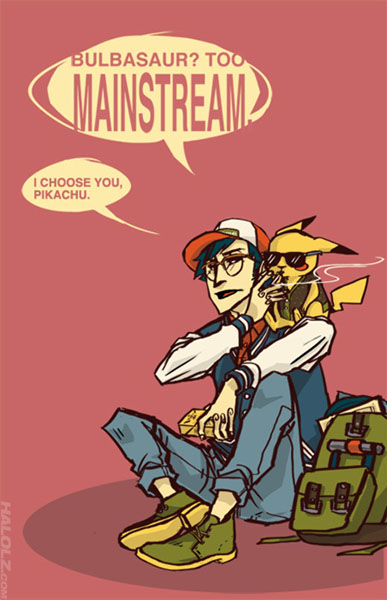 amazing ash backpack cigarette cigarettes clothing cool dialog english_text eyewear glasses hat hipster hipsters human map nintendo pack_of_cigarettes pants pikachi pink_background plain_background pok&eacute;mon shirt shoes smoke smoking speech_bubbles sunglasses tagme text unknown_artist vest video_games