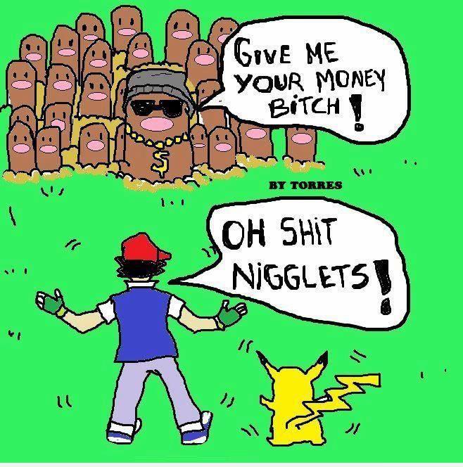 blind chain crime dialog diglett digletts english english_text eyewear gang gold gold_chain grass ground hat hats human humor lol_comments male mammal ms_paint necklace nintendo pikachu pok&#233;mon pok&eacute;mon racism racist robbery size_difference speech_bubbles sunglasses text torres torress video_games
