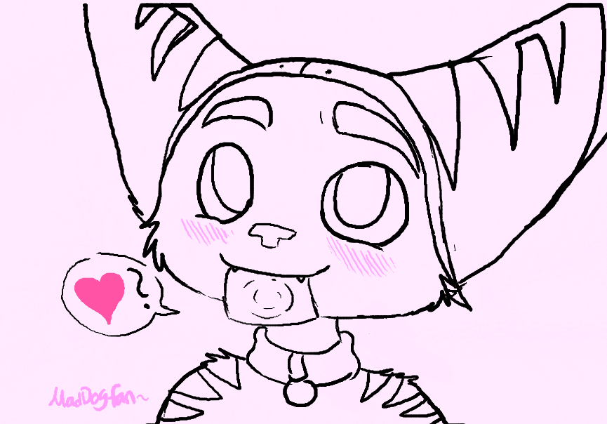 &#10084; ? bdsm blush collar condom cute dialog english_text feline girly lombax male mammal monochrome open_mouth pink_theme plain_background ratchet ratchet_and_clank slave solo speech_bubbles tag teeth text video_games white_background