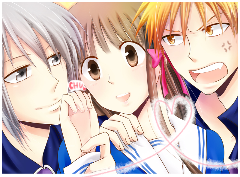 2boys anger_vein angry bad_id bad_pixiv_id face fruits_basket heart heart_of_string honda_tooru multiple_boys poul1132 school_uniform serafuku souma_kyou souma_yuki