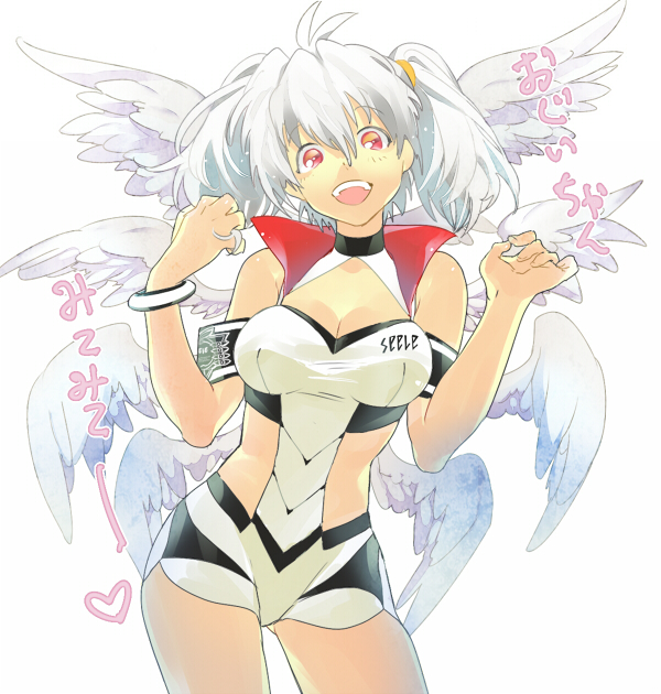 angel_(evangelion) angel_chromosome_xx breasts large_breasts long_hair neon_genesis_evangelion open_mouth red_eyes seele smile tabris tabris-xx tapiet twintails wide_hips wings