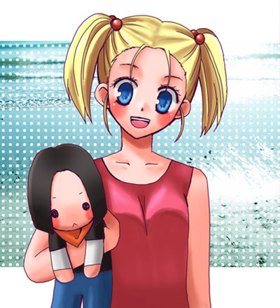 1girl android_17 doll dragon_ball dragonball_z lowres marron