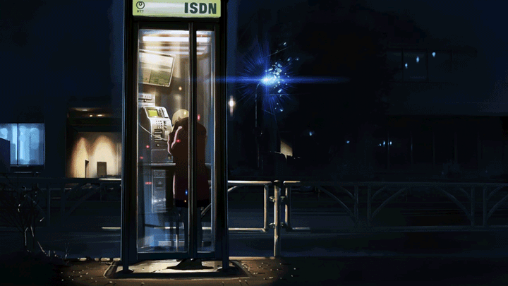 5_centimeters_per_second animated animated_gif phone_booth road shinohara_akari solo street