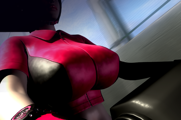 3d big_lips breasts gigantic_breasts gloves helmet huge_breasts pizza_takeout_obscenity rika_yagyu thick_lips umemaro umemaro_3d
