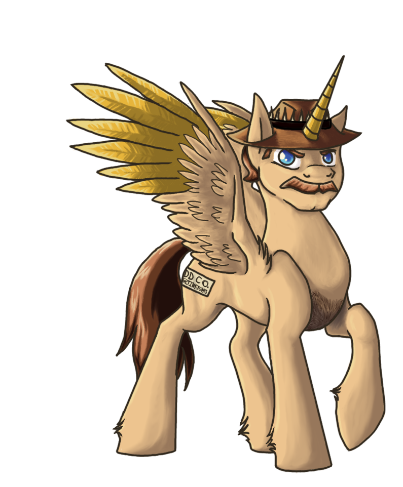 australian body_hair chest_hair equine facial_hair hat horn male mammal manly mustache my_little_pony overcharge_(artist) plain_background saxton_hale_(team_fortress_2) solo team_fortress_2 transparent_background winged_unicorn wings