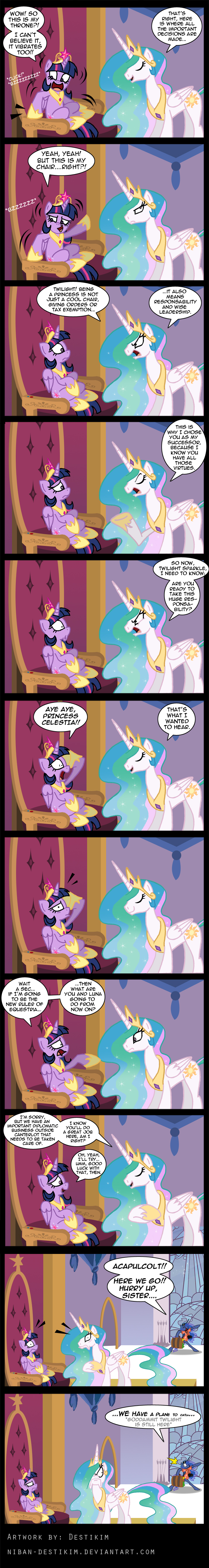 camera chair clothing comic crown dialog english_text equine female feral friendship_is_magic gold hair horn horse mammal multi-colored_hair my_little_pony necklace niban-destikim pony princess princess_celestia_(mlp) princess_luna_(mlp) purple_eyes royalty shirt sparkles suitcase text twilight_sparkle_(mlp) winged_unicorn wings